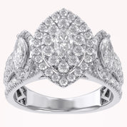 Marquise Cut Halo Engagement Lab Grown Diamond Ring