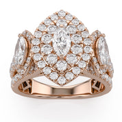 Marquise Cut Halo Engagement Lab Grown Diamond Ring