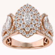 Marquise Cut Halo Engagement Lab Grown Diamond Ring