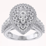 Double Halo Teardrop Engagement Lab Grown Diamond Ring