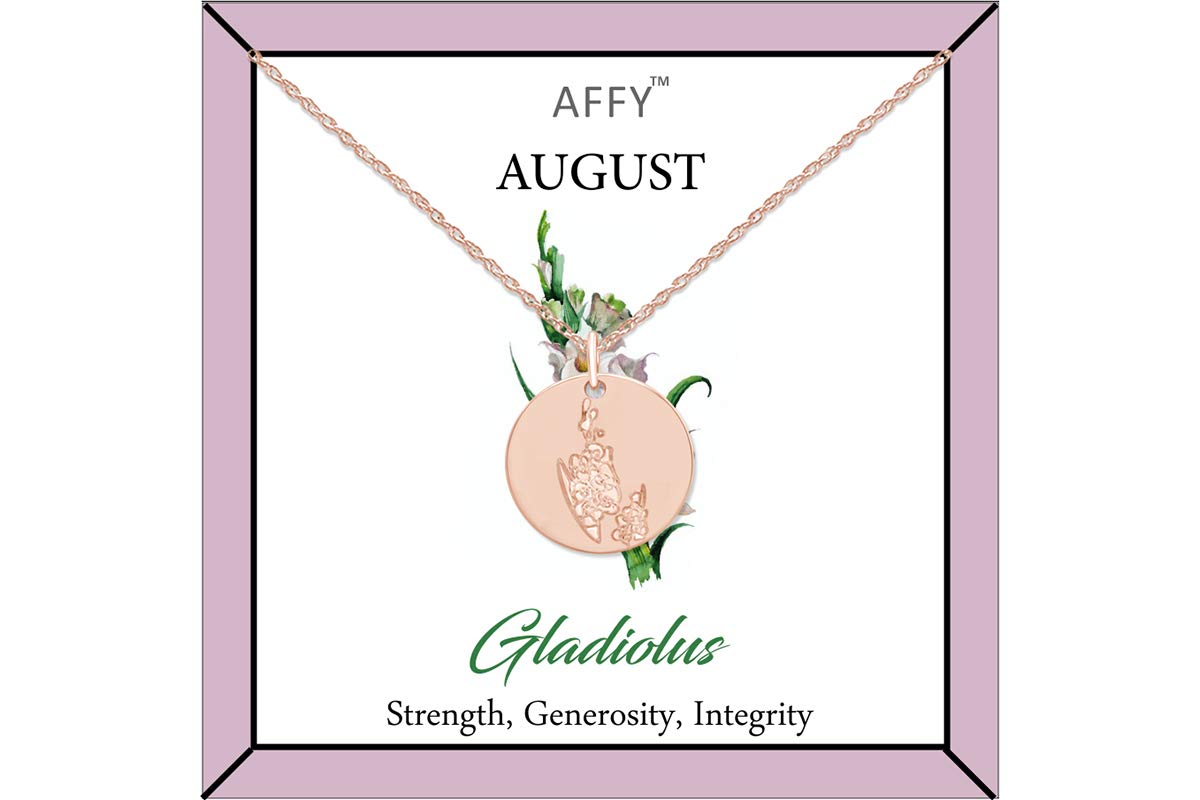 Flower Disc Charm Pendant Necklace 18K Gold Plated