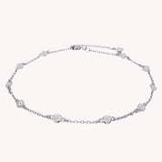 Station Anklet Lab Created Moissanite