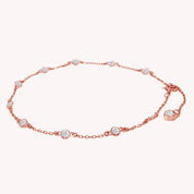 Station Anklet Lab Created Moissanite