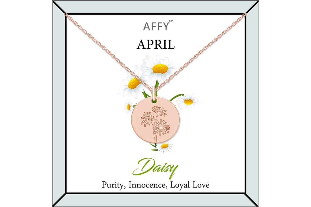 Flower Disc Charm Pendant Necklace 18K Gold Plated