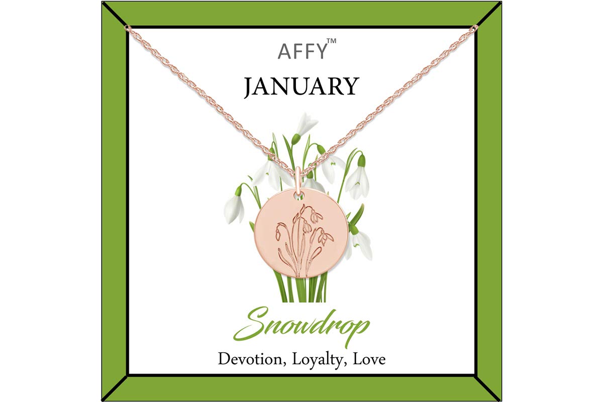 Flower Disc Charm Pendant Necklace 18K Gold Plated