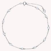 Station Anklet Lab Created Moissanite