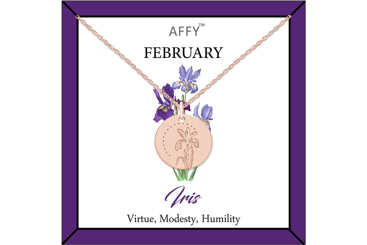 Flower Disc Charm Pendant Necklace 18K Gold Plated