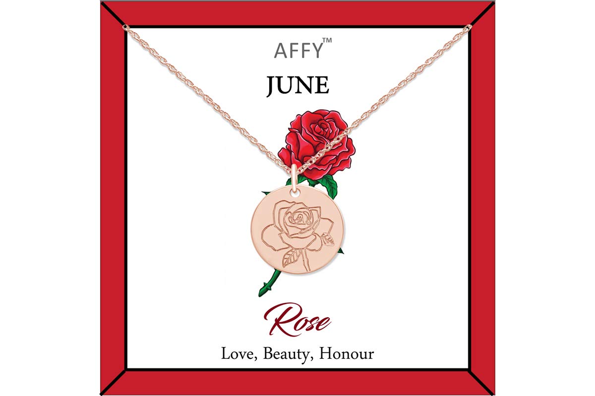 Flower Disc Charm Pendant Necklace 18K Gold Plated