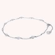 Station Anklet Lab Created Moissanite
