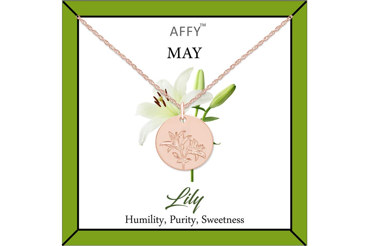 Flower Disc Charm Pendant Necklace 18K Gold Plated