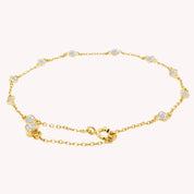 Station Anklet Lab Created Moissanite