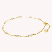 Station Anklet Lab Created Moissanite
