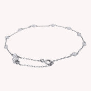 Station Anklet Lab Created Moissanite