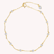 Station Anklet Lab Created Moissanite