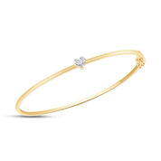 Heart Shape Lab Created Moissanite Solitaire Bangle Bracelet