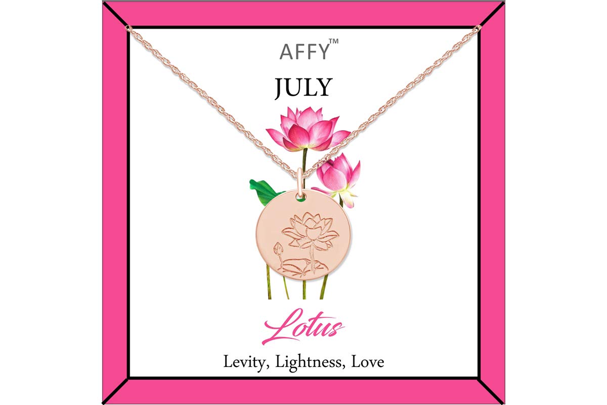 Flower Disc Charm Pendant Necklace 18K Gold Plated