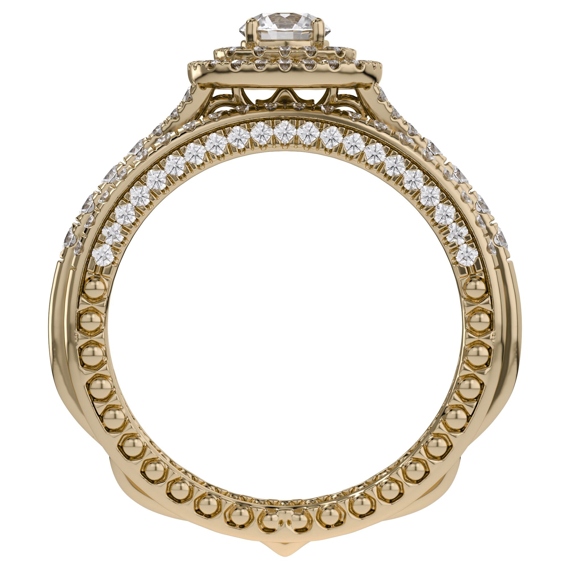 Double Halo Bridal Set Lab Grown Diamond Ring