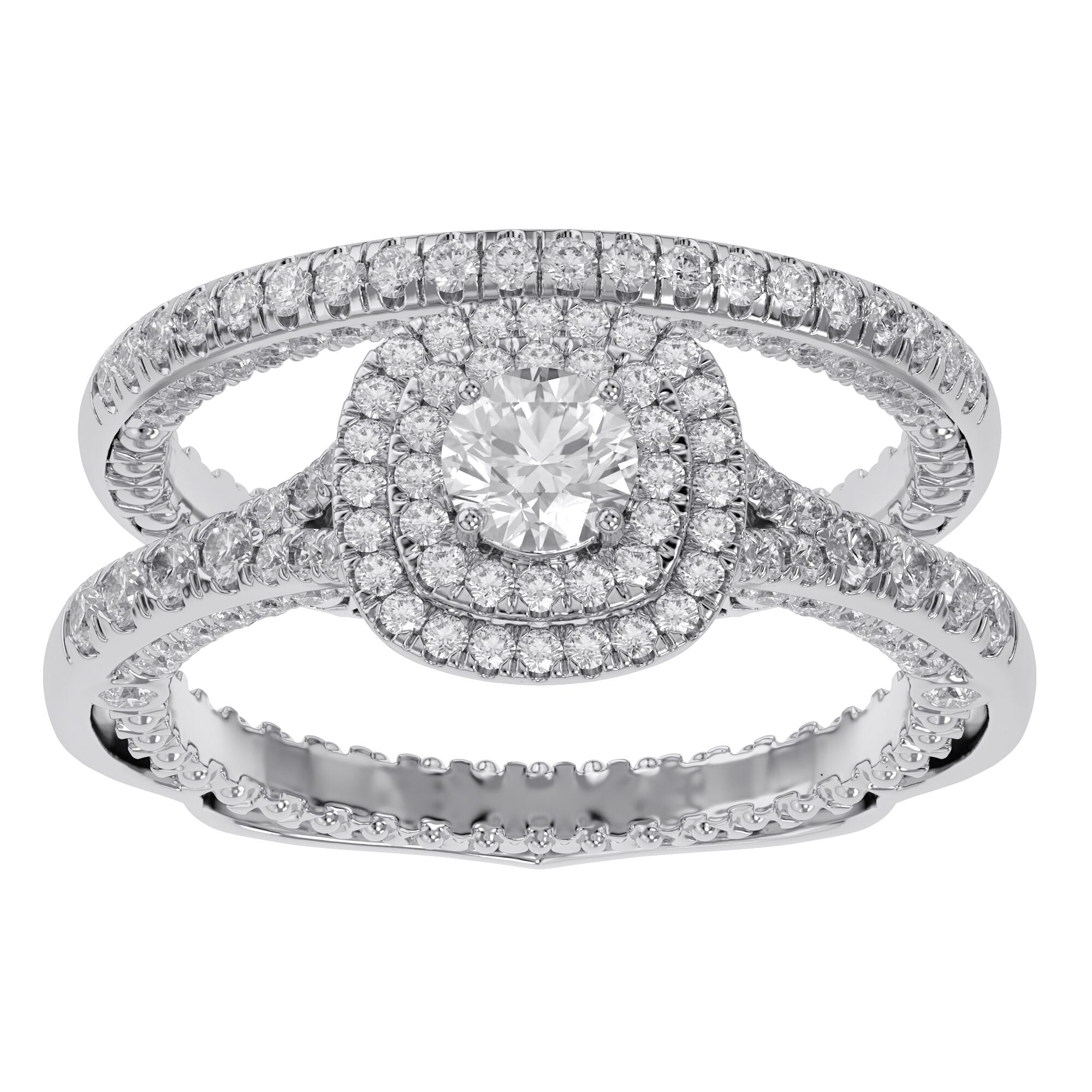 Double Halo Bridal Set Lab Grown Diamond Ring