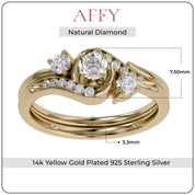 3 Stone Bypass Bridal Set Lab Grown Diamond Ring