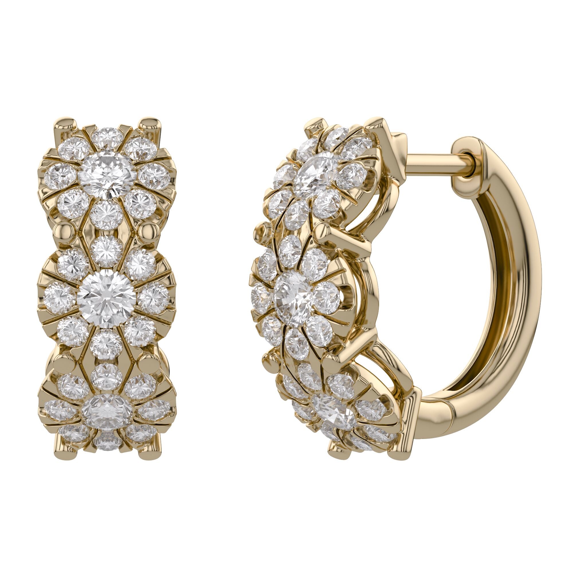 10MM Halo Lab Grown Diamond Hoop Earrings
