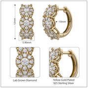 10MM Halo Lab Grown Diamond Hoop Earrings