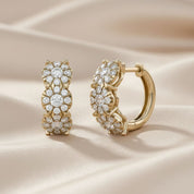 10MM Halo Lab Grown Diamond Hoop Earrings