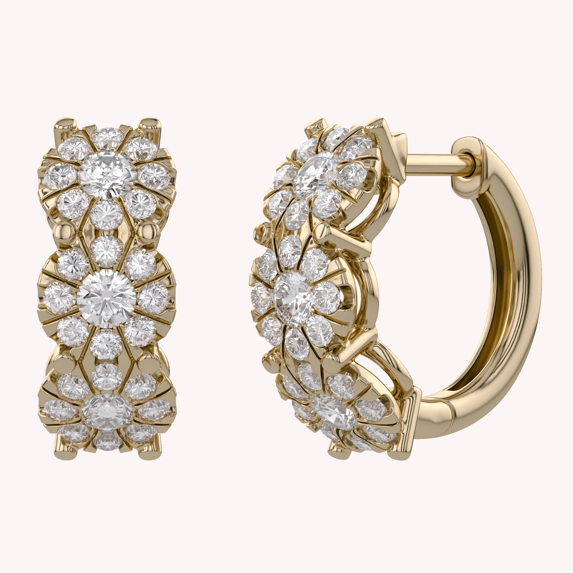 10MM Halo Lab Grown Diamond Hoop Earrings