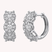 10MM Halo Lab Grown Diamond Hoop Earrings