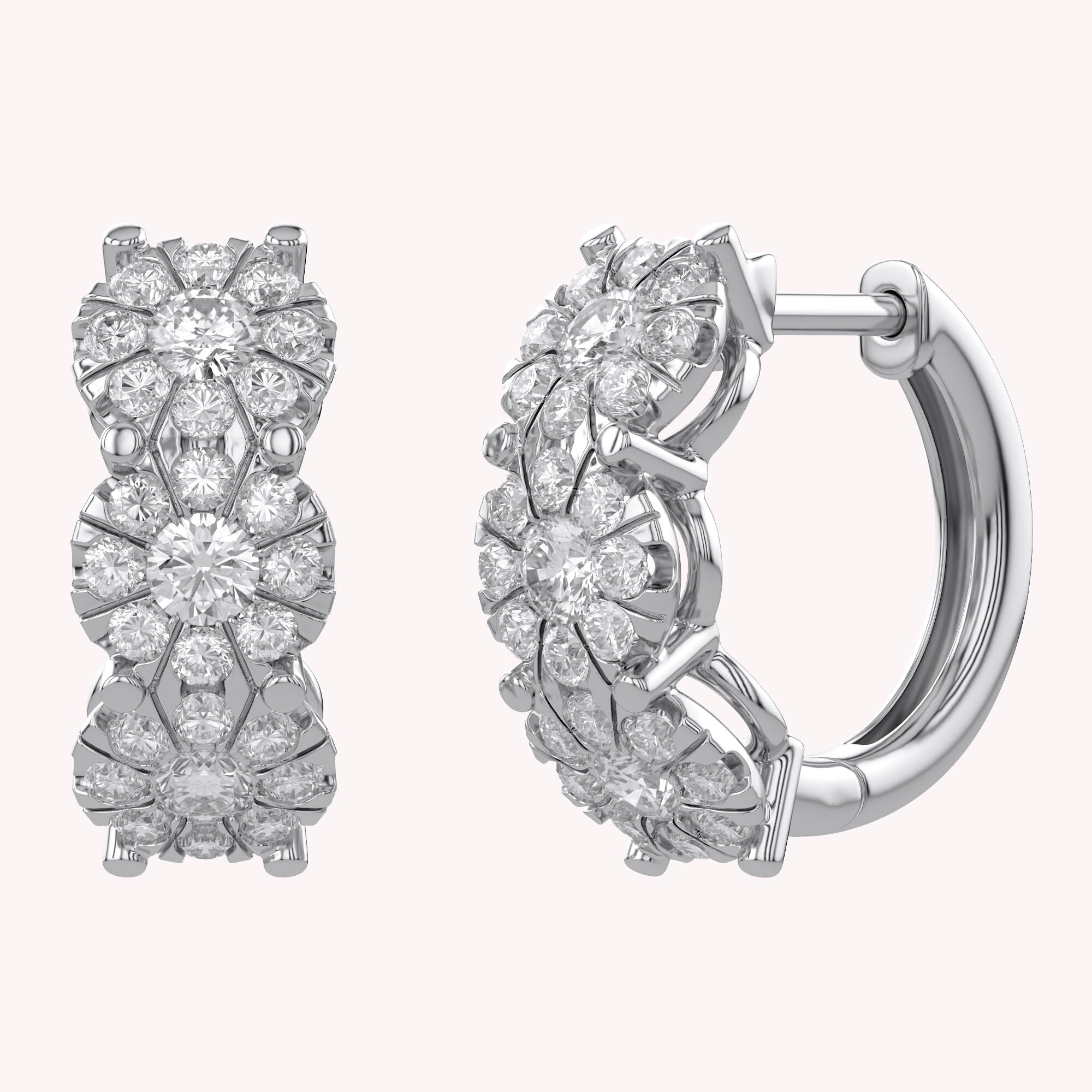 10MM Halo Lab Grown Diamond Hoop Earrings