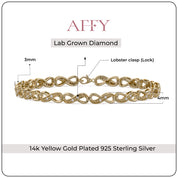 Infinity Style Lab Grown Diamond Bracelet 7.25 Inch