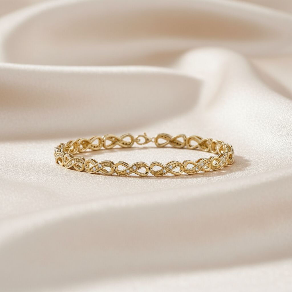 Infinity Style Lab Grown Diamond Bracelet 7.25 Inch