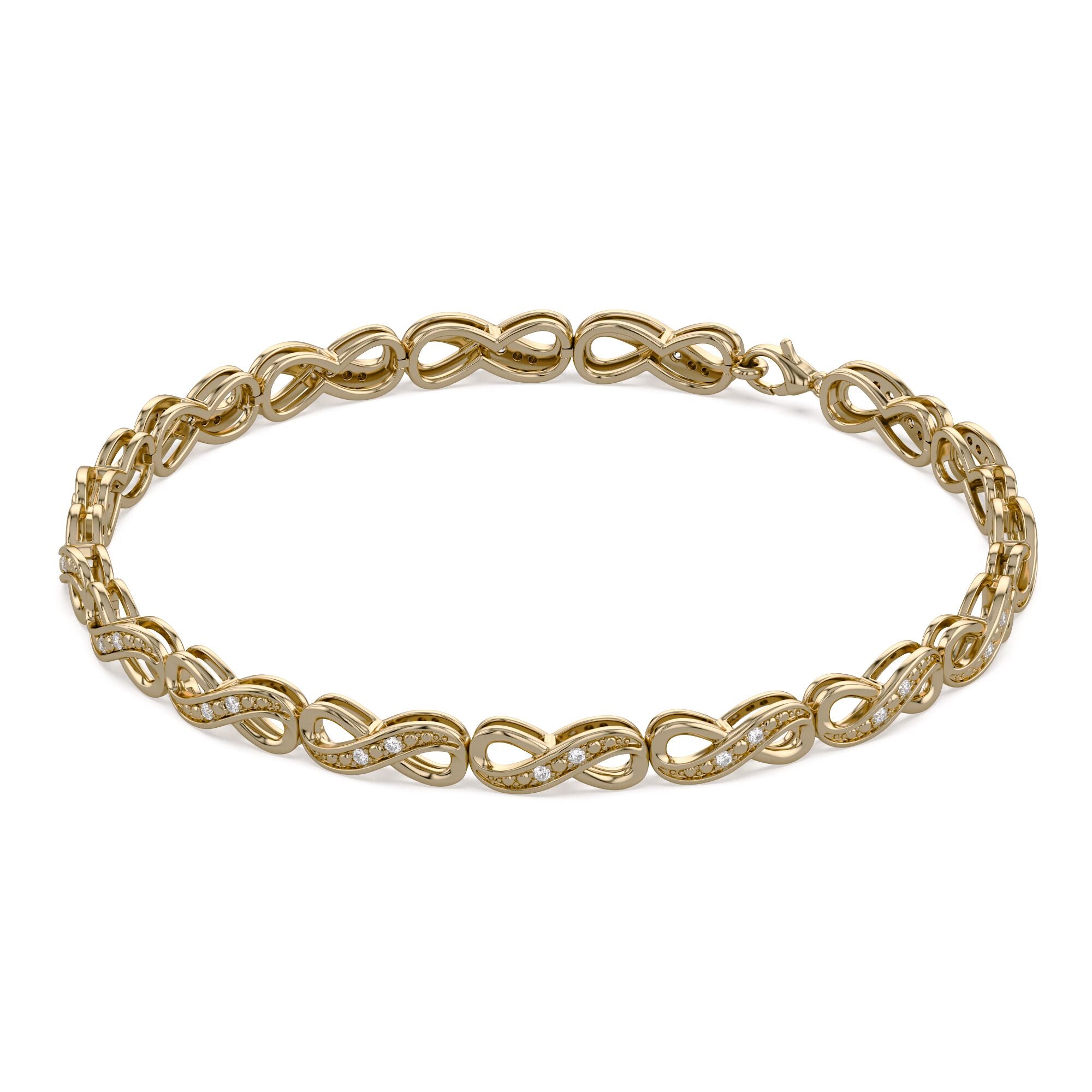 Infinity Style Lab Grown Diamond Bracelet 7.25 Inch