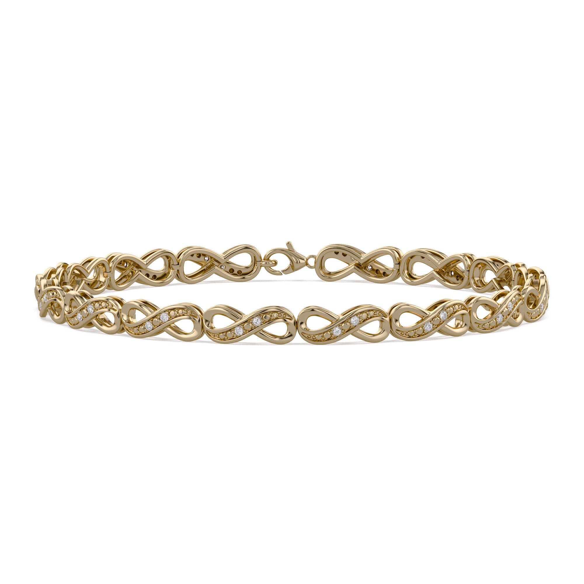 Infinity Style Lab Grown Diamond Bracelet 7.25 Inch