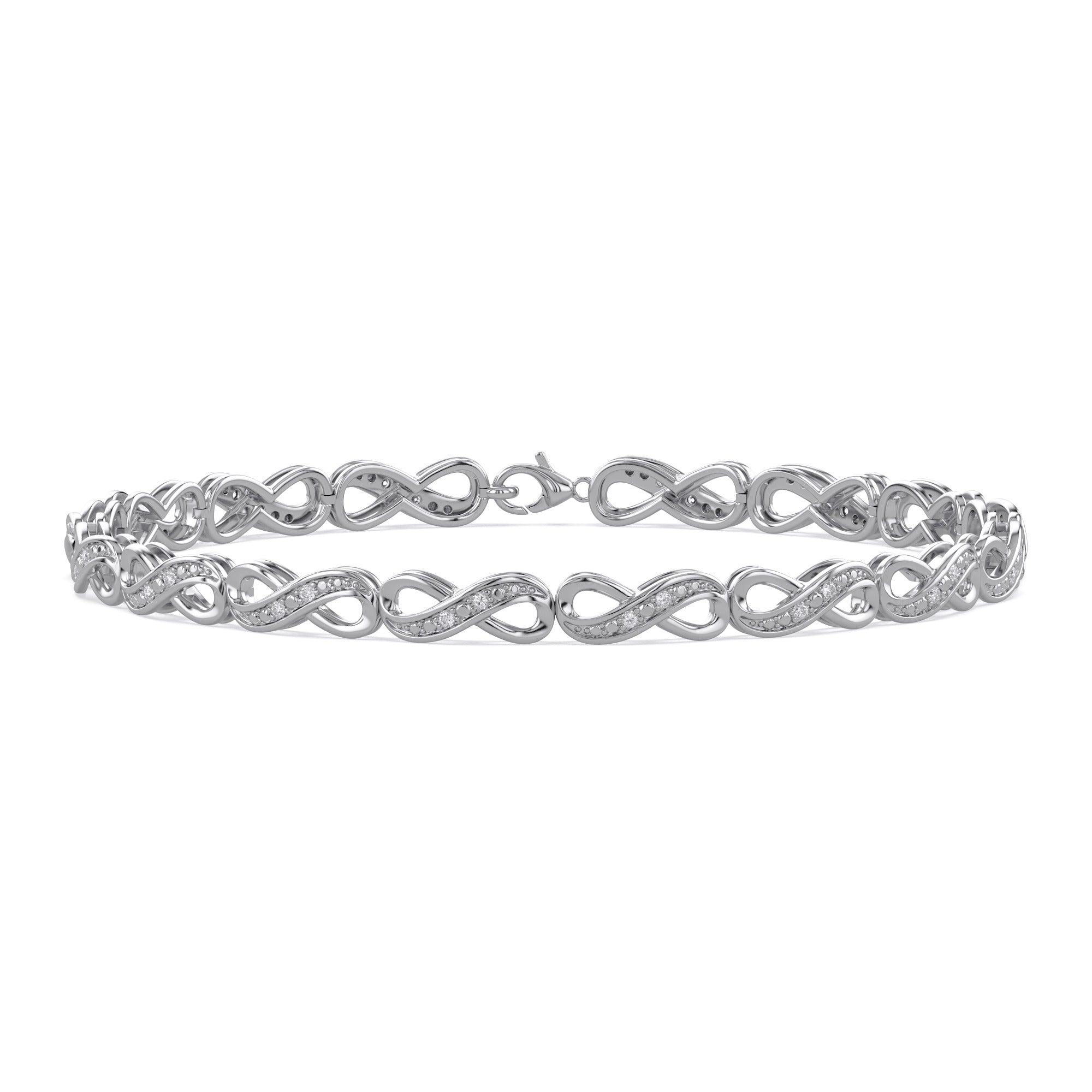 Infinity Style Lab Grown Diamond Bracelet 7.25 Inch