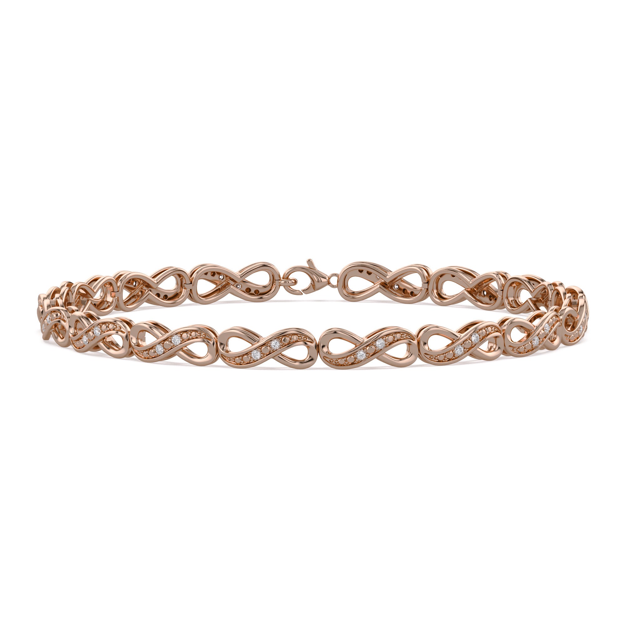 Infinity Style Lab Grown Diamond Bracelet 7.25 Inch
