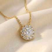 Halo Solitaire Lab Grown Diamond Pendant Necklace