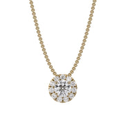 Halo Solitaire Lab Grown Diamond Pendant Necklace
