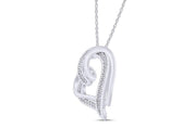 Double Heart Natural Diamond Pendant Necklace