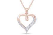 Swirl Open Heart Natural Diamond Pendant Necklace