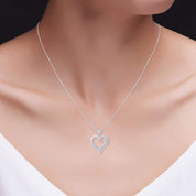 Swirl Open Heart Natural Diamond Pendant Necklace