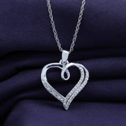 Swirl Open Heart Natural Diamond Pendant Necklace