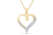 Swirl Open Heart Natural Diamond Pendant Necklace