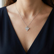 Bee Bumblebee White Cubic Zirconia Pendant Necklace