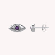 Dainty Tiny Evil Eye Mini Stud Earrings Sterling Silver