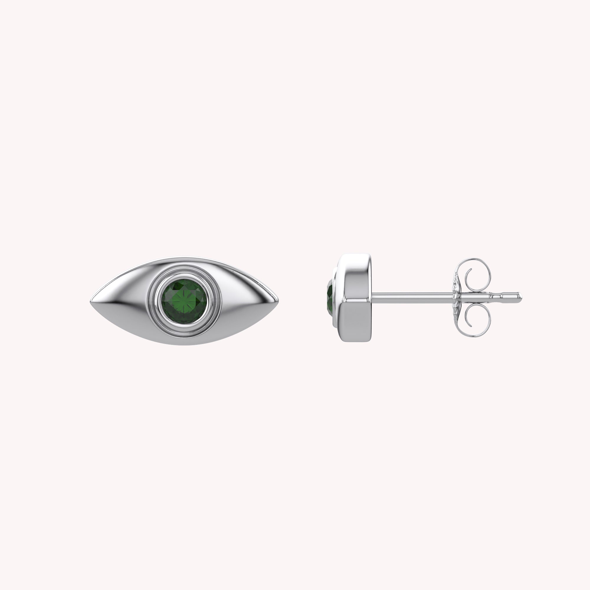 Dainty Tiny Evil Eye Mini Stud Earrings Sterling Silver