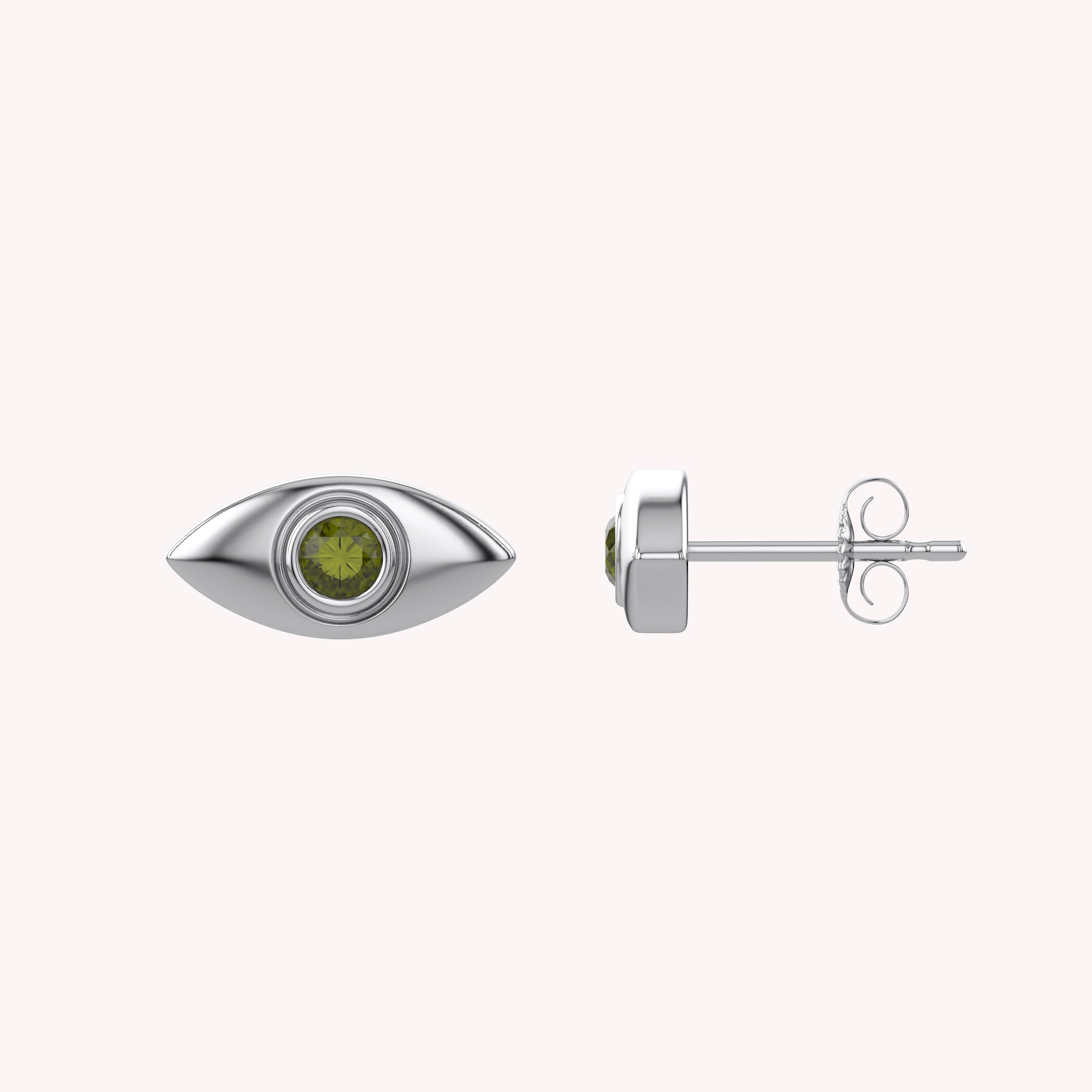 Dainty Tiny Evil Eye Mini Stud Earrings Sterling Silver