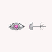 Dainty Tiny Evil Eye Mini Stud Earrings Sterling Silver