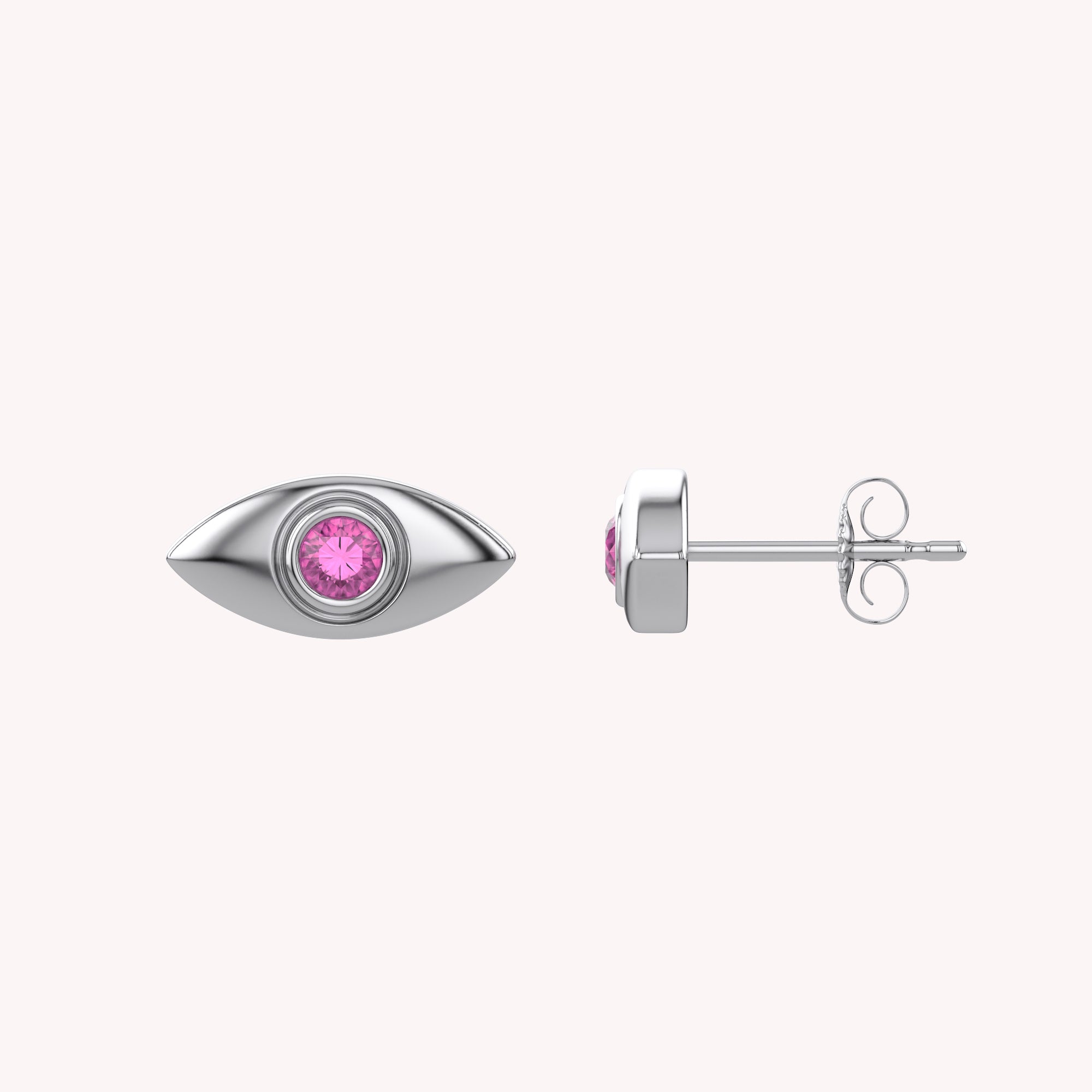 Dainty Tiny Evil Eye Mini Stud Earrings Sterling Silver
