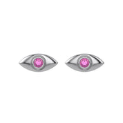 Dainty Tiny Evil Eye Mini Stud Earrings Sterling Silver