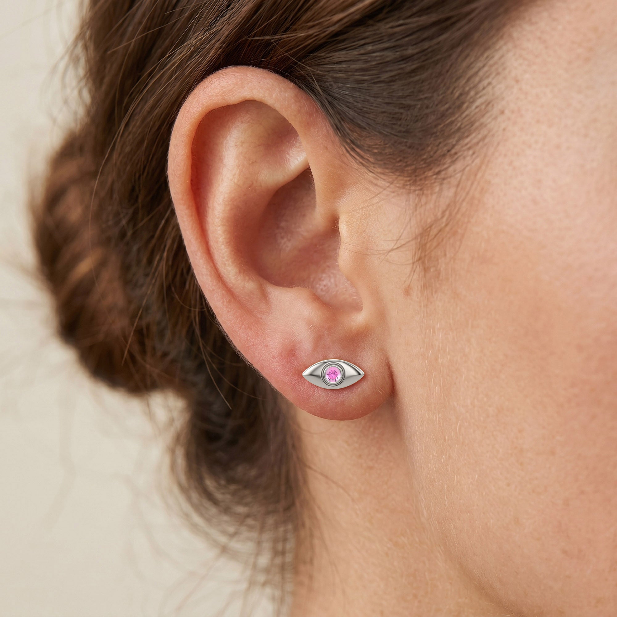 Dainty Tiny Evil Eye Mini Stud Earrings Sterling Silver